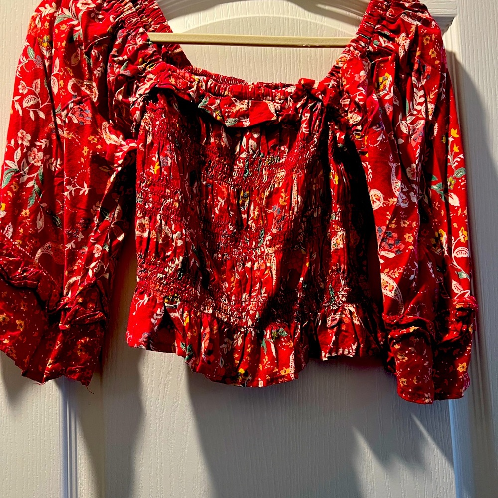 Fun Flirty Floral Print Top - Ruched